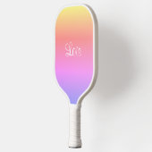 Roze Geel Paarse Kleurrijke Pickleball Paddle (Links)