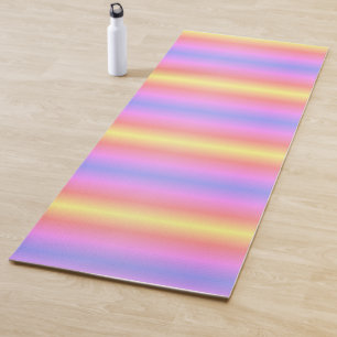 Roze geel Paarse pastelstrepen Ombre 4Nina Yogamat
