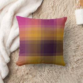 Roze Geel Paarse Plaid Decor Kussen