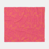 Roze geel paisley patroon fleece deken (Voorkant (Horizontaal))