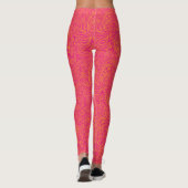 Roze geel paisley patroon leggings (Achterkant)