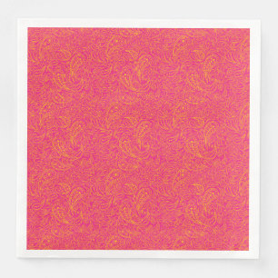 Roze geel paisley patroon servet