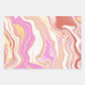 Roze & Geel Patroon Verpakkend Document Vlak Blad Inpakpapier Vel (Voorkant 3)