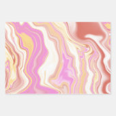 Roze & Geel Patroon Verpakkend Document Vlak Blad Inpakpapier Vel (Voorkant 2)