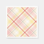 Roze & Geel Plaid Stripe Argyle Wedding Party Servetten (Voorkant)
