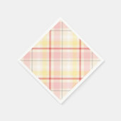 Roze & Geel Plaid Stripe Argyle Wedding Party Servetten (Hoek)