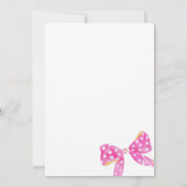 Roze Geel Polka Dot Bow Bruids Douche Uitnodiging (Achterkant)