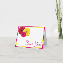 Roze Geel Rode Gerbera Madelief Dankkaart Bedankkaart