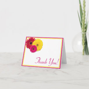 Roze Geel Rode Gerbera Madelief Dankkaart Bedankkaart