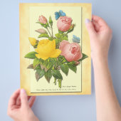 Roze Geel Rozen Flyer Sjabloon (Hand)