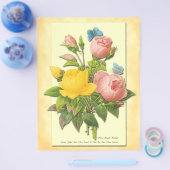 Roze Geel Rozen Flyer Sjabloon (Enkel)