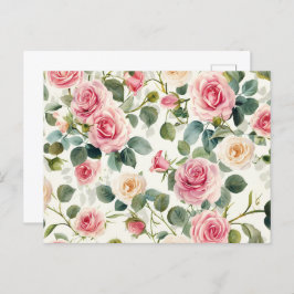  roze geel rozen Moederdag Feestdagenkaart