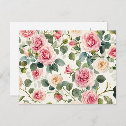  roze geel rozen Moederdag Feestdagenkaart (Voorkant / Achterkant)