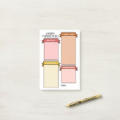 Roze geel Schattige lint labelt dingen om te doen Post-it® Notes (Op bureau)