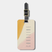 Roze Geel Sinaasappel Abstracte Waterverf Custom N Bagagelabel (Voorkant verticaal)