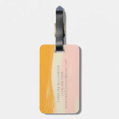 Roze Geel Sinaasappel Abstracte Waterverf Custom N Bagagelabel (Achterkant verticaal)