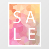 Roze Geel Sinaasappel SALE Sign Window Cling Raamsticker (Vel)