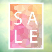 Roze Geel Sinaasappel SALE Sign Window Cling Raamsticker (Vel 3)