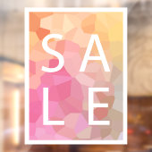 Roze Geel Sinaasappel SALE Sign Window Cling Raamsticker (Vel 2)