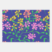 Roze Geel Sinaasappel wilde bloemen Boho Floral Inpakpapier Vel (Voorkant 2)