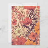 Roze Geel Sinaasappel Wildflowers Bruiloft Kaart (Achterkant)