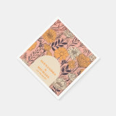 Roze Geel Sinaasappel Wildflowers Bruiloft Servet (Hoek)