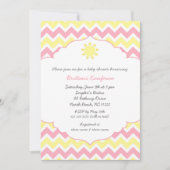 Roze Geel Sunshine meisje baby shower Kaart (Voorkant)