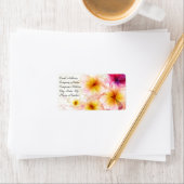 Roze & Geel Tropische Plumeria Adresetiketten Etiket (Insitu)