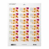 Roze & Geel Tropische Plumeria Adresetiketten Etiket (Full Sheet)
