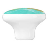 Roze Geel Turquoise Waterverf Charm Keramische Knop (Zijkant)