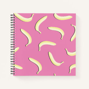 Roze geel van het Patroon van de Banaan Notitieboek
