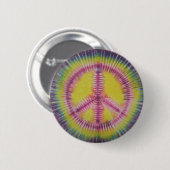 Roze & Geel Vredesteken Tie Dye Flair Button (Voorkant /achterkant)