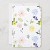 Roze Geel Waterverf Bloemen vrijgezellenfeest Kaart (Achterkant)