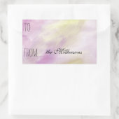 Roze Geel Waterverf Gift Label (Tas)