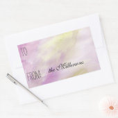 Roze Geel Waterverf Gift Label (Envelop)