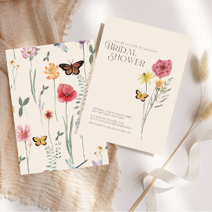 Roze Geel Wildflower Vrijgezellenfeest Kaart