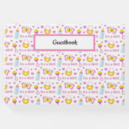 ROZE GEEL WIT ITS EEN MEISJE BABY ITEMS GASTENBOEK