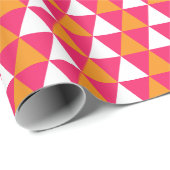 Roze geel wit kerstpatroon cadeaupapier (Rol Hoek)