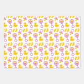 ROZE GEEL WIT SCHATTIGE BABY MEISJE ITEMS INPAKPAPIER VEL (Voorkant 2)