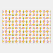 ROZE GEEL WIT SCHATTIGE BABY MEISJE ITEMS INPAKPAPIER VEL (Voorkant)