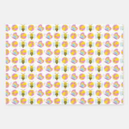 ROZE GEEL WIT SCHATTIGE BABY MEISJE ITEMS INPAKPAPIER VEL