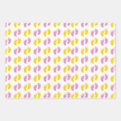 ROZE GEEL WIT SCHATTIGE BABY MEISJE ITEMS INPAKPAPIER VEL (Voorkant 3)