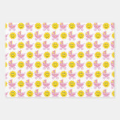 ROZE GEEL WIT SCHATTIGE BABY MEISJE ITEMS INPAKPAPIER VEL (Voorkant 2)