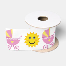 ROZE GEEL WIT ZONNEN & BABY KOETSEN SATIJNEN LINT