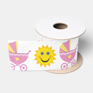 ROZE GEEL WIT ZONNEN & BABY KOETSEN SATIJNEN LINT