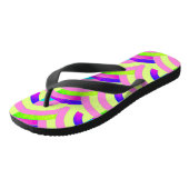 roze geel zigzag gebogen chevron patroon teenslippers (Schuin)