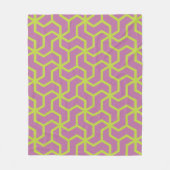 Roze Geel ZigZag Lattice Retro geometrisch patroon Fleece Deken (Voorkant)