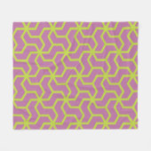 Roze Geel ZigZag Lattice Retro geometrisch patroon Fleece Deken (Voorkant (Horizontaal))