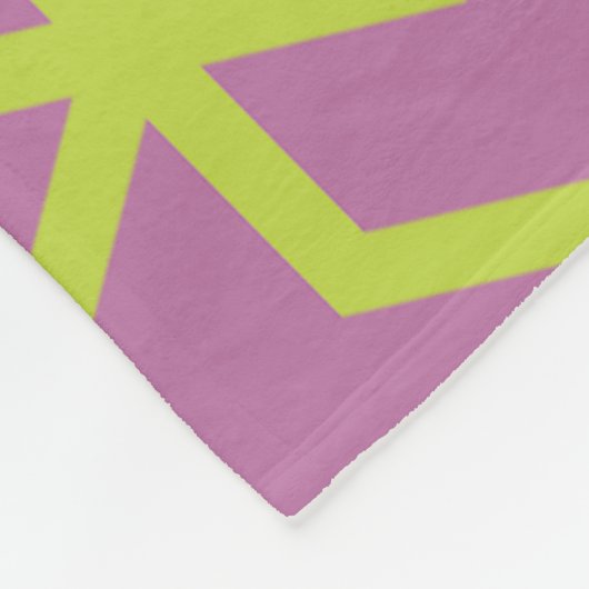 Roze Geel ZigZag Lattice Retro geometrisch patroon Fleece Deken (Hoek)