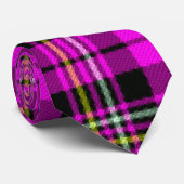 Roze geel zwart-wit geplakt Stropdas (Opgerold)